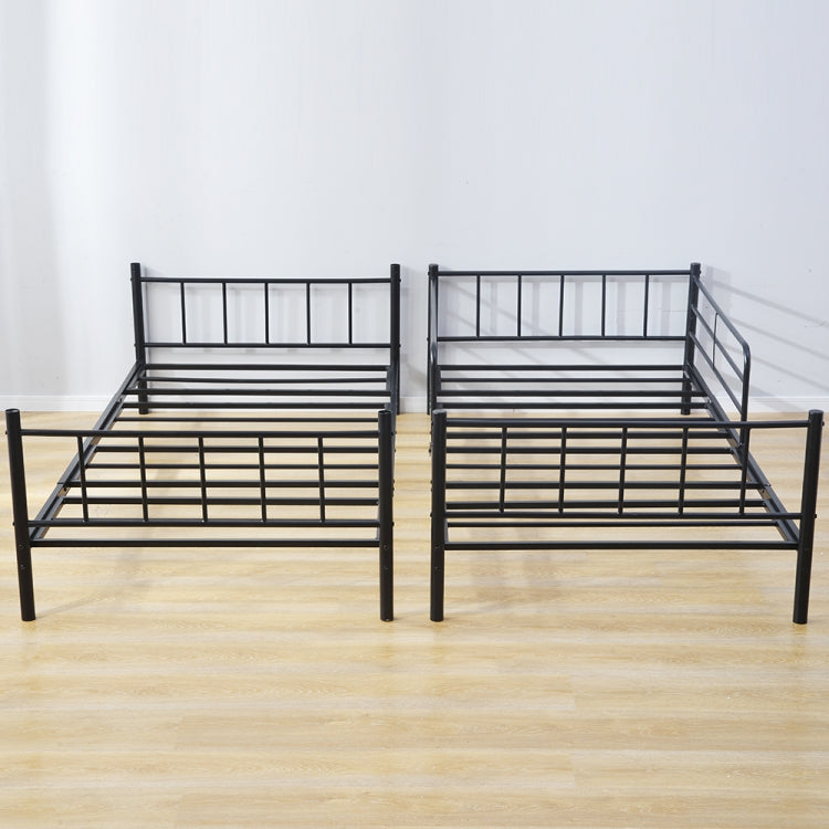 [JPN Warehouse] Anti-seismic Metal Detachable Bunk Bed Single Bed for Children, with Side Guards & Ladder, Size: 205 x 143 x 133cm(Grey)