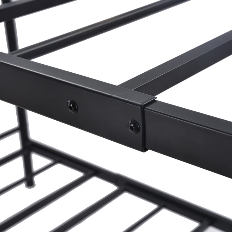 [JPN Warehouse] Anti-seismic Metal Detachable Bunk Bed Single Bed for Children, with Side Guards & Ladder, Size: 205 x 143 x 133cm(Grey)