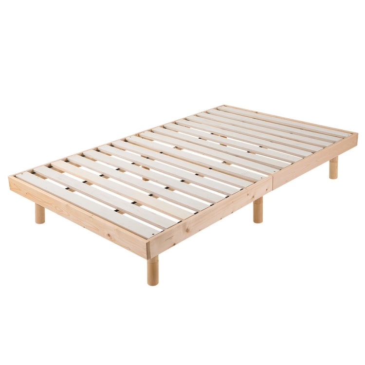 [JPN Warehouse] Three Heights Adjustable Natural Pine Wood Double Bed Wooden Slatted Bed, Size: 200 x 120cm