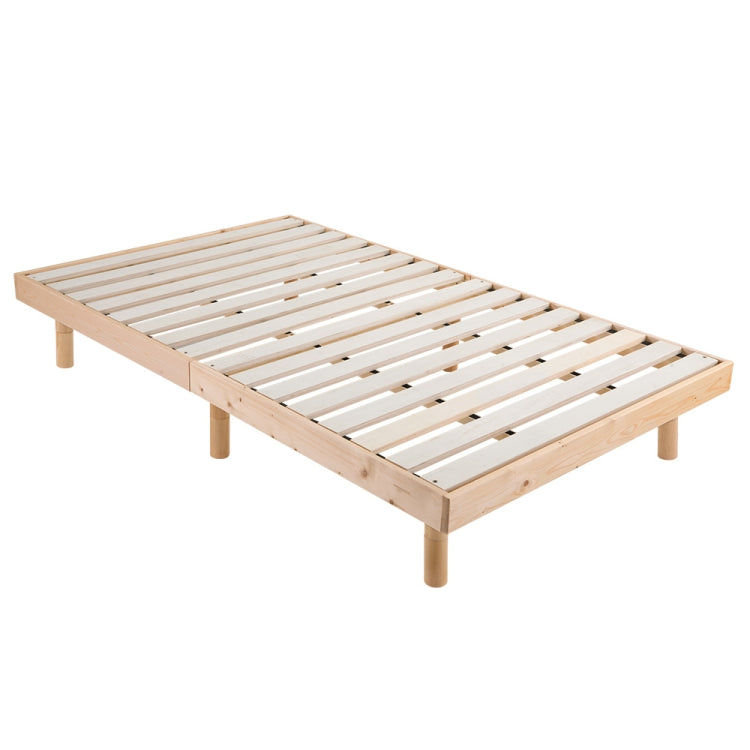 [JPN Warehouse] Three Heights Adjustable Natural Pine Wood Double Bed Wooden Slatted Bed, Size: 200 x 120cm