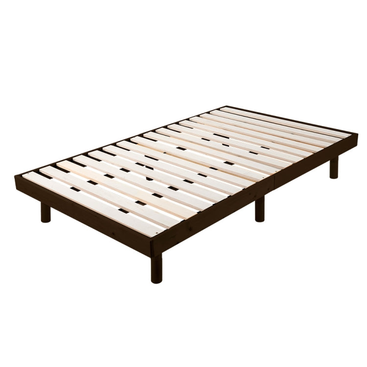 [JPN Warehouse] Three Heights Adjustable Natural Pine Wood Double Bed Wooden Slatted Bed, Size: 200 x 120cm