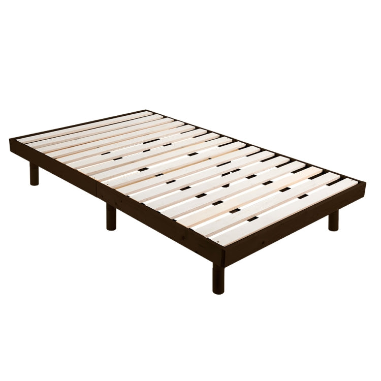 [JPN Warehouse] Three Heights Adjustable Natural Pine Wood Double Bed Wooden Slatted Bed, Size: 200 x 120cm