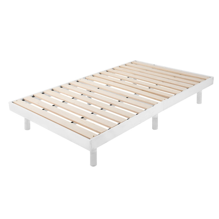 [JPN Warehouse] Three Heights Adjustable Natural Pine Wood Double Bed Wooden Slatted Bed, Size: 200 x 120cm
