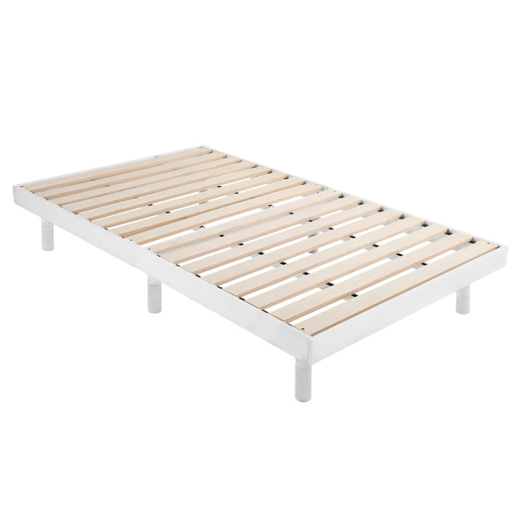 [JPN Warehouse] Three Heights Adjustable Natural Pine Wood Double Bed Wooden Slatted Bed, Size: 200 x 120cm