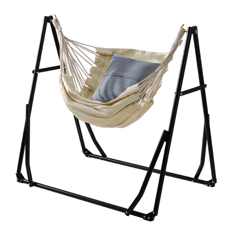 [JPN Warehouse] Indoor and Outdoor Foldable Portable Self-supporting Freestanding Hand-woven Hammock, Size: (189-261) x 71 x (80-100) cm(Brown)