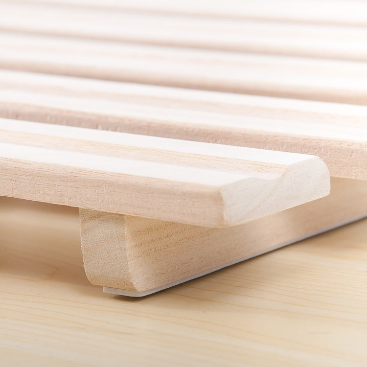 [JPN Warehouse] Foldable Natural Paulownia Two-layer Double Bed Wooden Slatted Bed Frame, Size: 196 x 120 x 4.5cm
