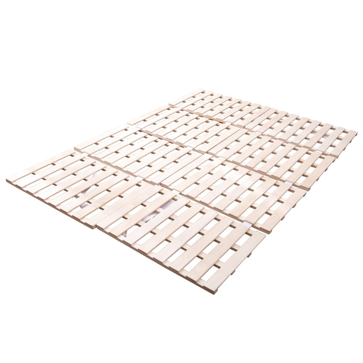 [JPN Warehouse] Four-fold Natural Paulownia Single Bed Wooden Slatted Bed Frame, Size: 196 x 97 x 2.5cm