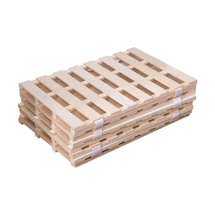 [JPN Warehouse] Four-fold Natural Paulownia Single Bed Wooden Slatted Bed Frame, Size: 196 x 97 x 2.5cm