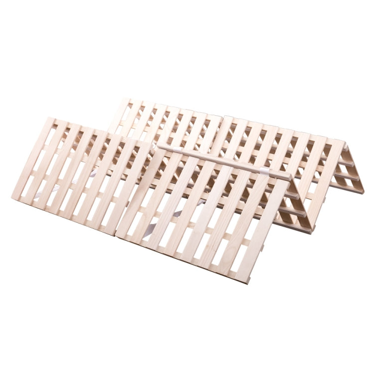 [JPN Warehouse] Four-fold Natural Paulownia Single Bed Wooden Slatted Bed Frame, Size: 196 x 97 x 2.5cm