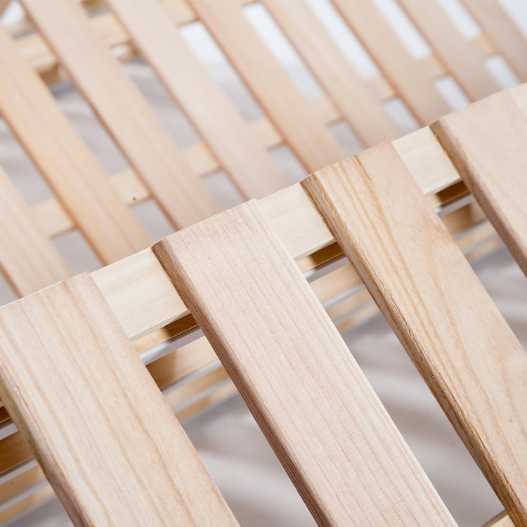 [JPN Warehouse] Four-fold Natural Paulownia Single Bed Wooden Slatted Bed Frame, Size: 196 x 97 x 2.5cm