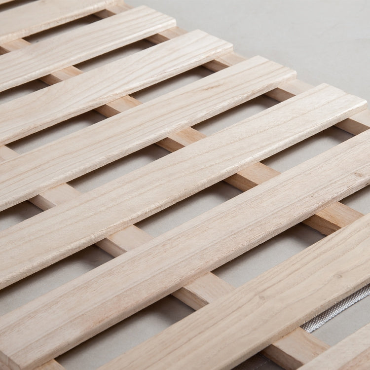 [JPN Warehouse] Four-fold Natural Paulownia Single Bed Wooden Slatted Bed Frame, Size: 196 x 97 x 2.5cm