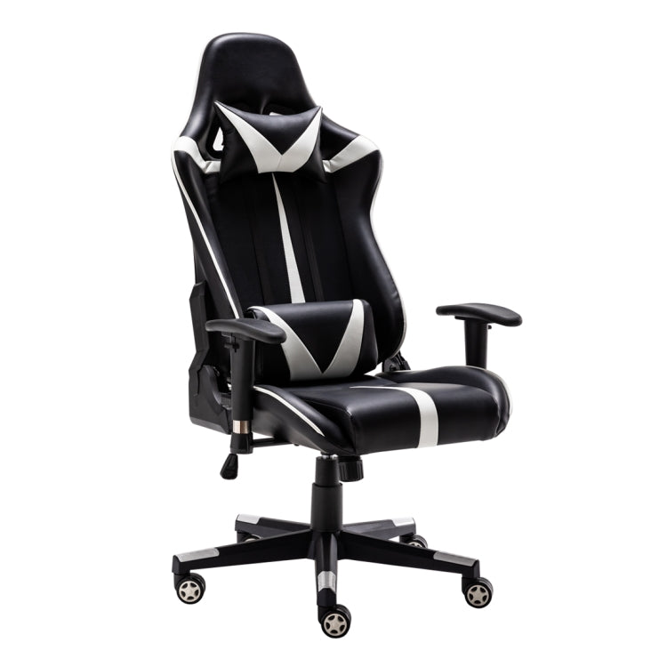 [JPN Warehouse] Reclining Leisure Office Chairs Game Chairs with Armrests & 360 Degree Silent Casters, Size: (125-135) x 72 x 72cm(White)