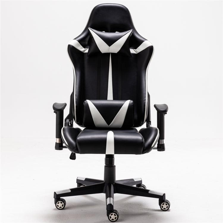 [JPN Warehouse] Reclining Leisure Office Chairs Game Chairs with Armrests & 360 Degree Silent Casters, Size: (125-135) x 72 x 72cm(White)