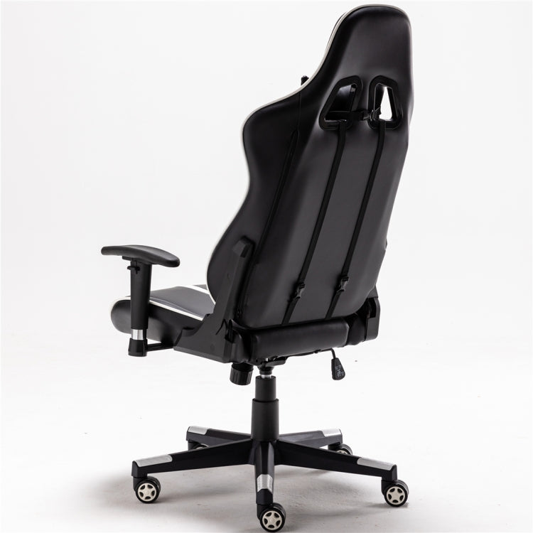 [JPN Warehouse] Reclining Leisure Office Chairs Game Chairs with Armrests & 360 Degree Silent Casters, Size: (125-135) x 72 x 72cm(White)