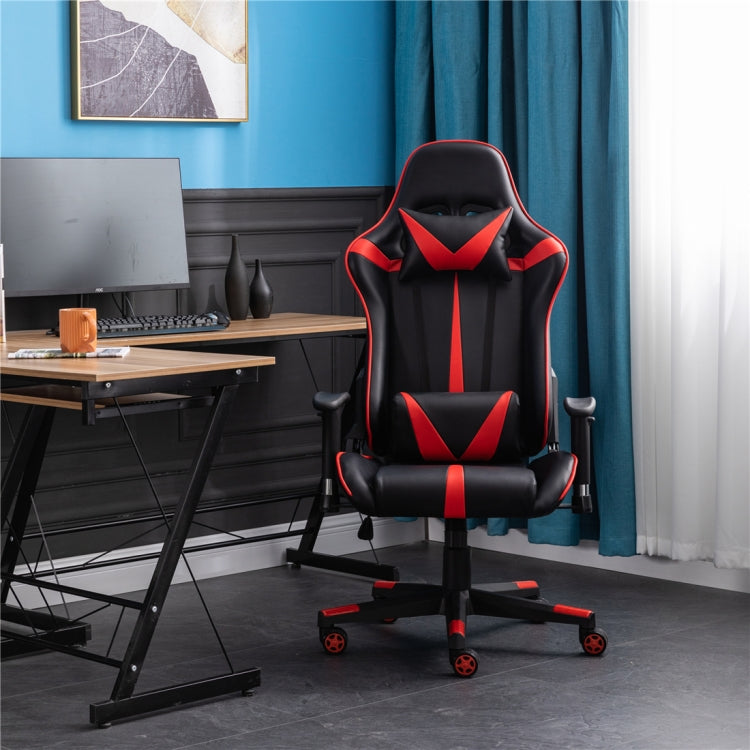 [JPN Warehouse] Reclining Leisure Office Chairs Game Chairs with Armrests & 360 Degree Silent Casters, Size: (125-135) x 72 x 72cm(White)