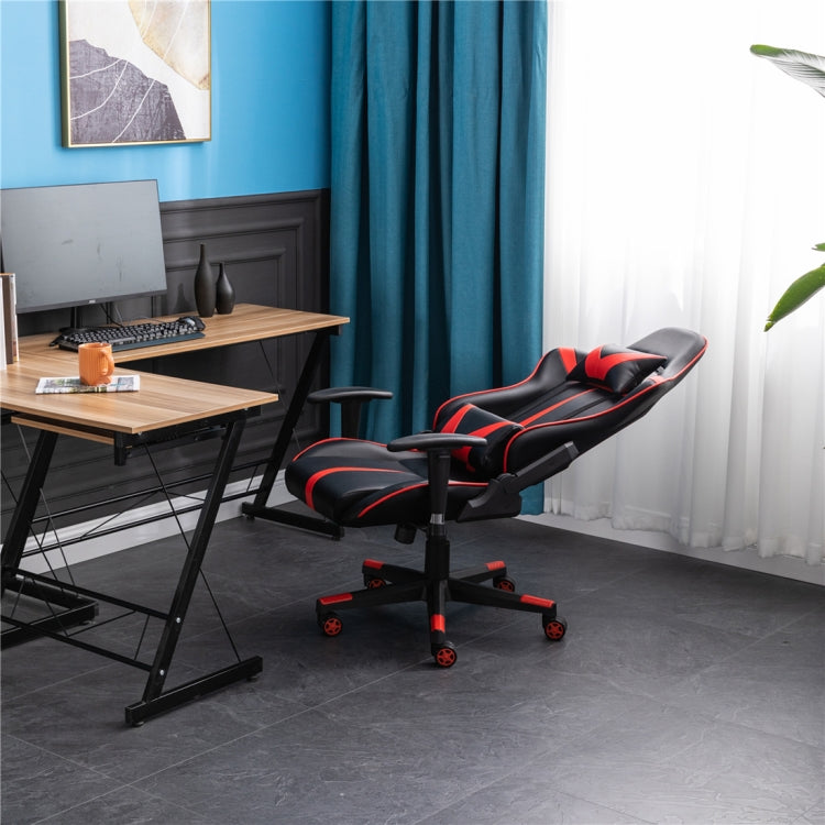[JPN Warehouse] Reclining Leisure Office Chairs Game Chairs with Armrests & 360 Degree Silent Casters, Size: (125-135) x 72 x 72cm(White)