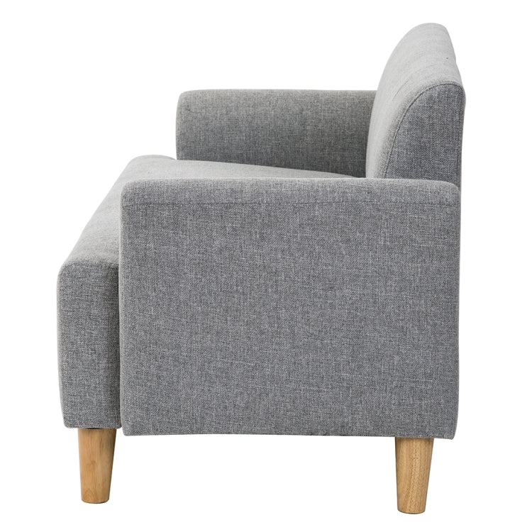 [JPN Warehouse] Natural Wood Leg Compact Living Room Double Sofa with Armrests, Size: 124 x 64 x 57.5cm
