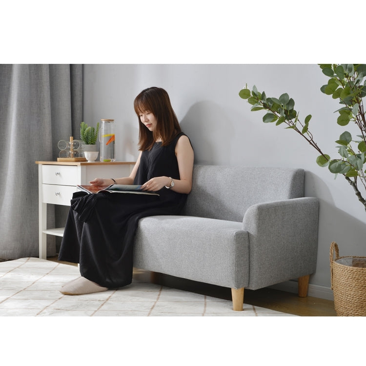 [JPN Warehouse] Natural Wood Leg Compact Living Room Double Sofa with Armrests, Size: 124 x 64 x 57.5cm