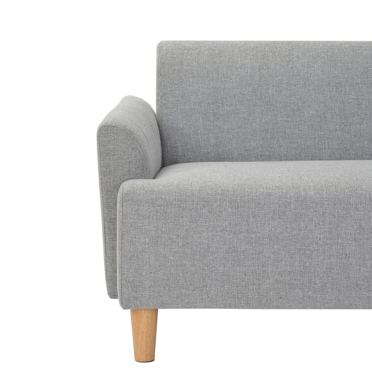 [JPN Warehouse] Natural Wood Leg Compact Living Room Double Sofa with Armrests, Size: 124 x 64 x 57.5cm