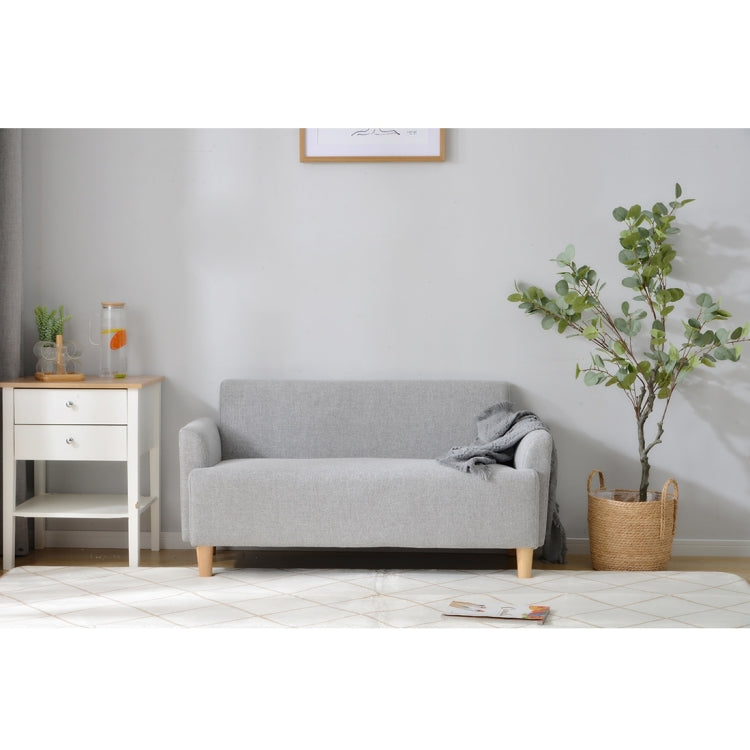 [JPN Warehouse] Natural Wood Leg Compact Living Room Double Sofa with Armrests, Size: 124 x 64 x 57.5cm