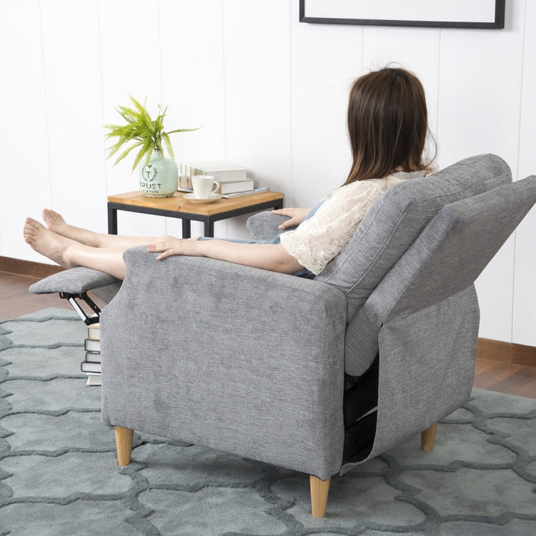 [JPN Warehouse] Household Living Room Single Sofa Reclining Chairs with Armrests & Retractable Footstool, Size: 92 x 66cm