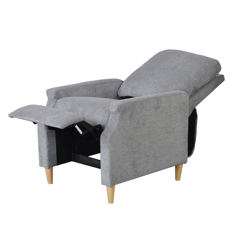[JPN Warehouse] Household Living Room Single Sofa Reclining Chairs with Armrests & Retractable Footstool, Size: 92 x 66cm