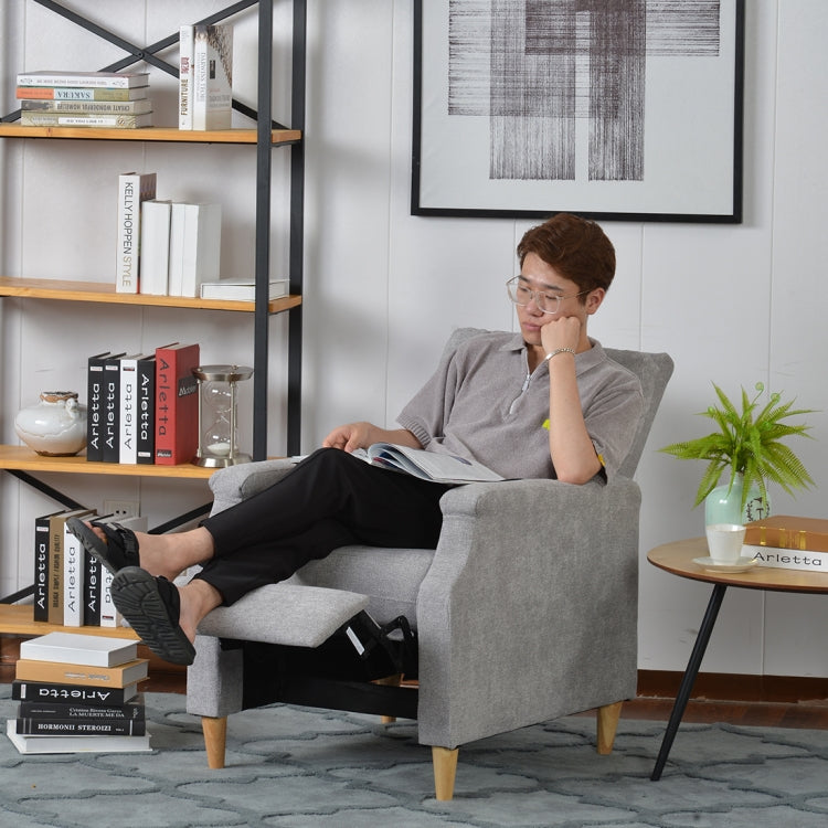 [JPN Warehouse] Household Living Room Single Sofa Reclining Chairs with Armrests & Retractable Footstool, Size: 92 x 66cm