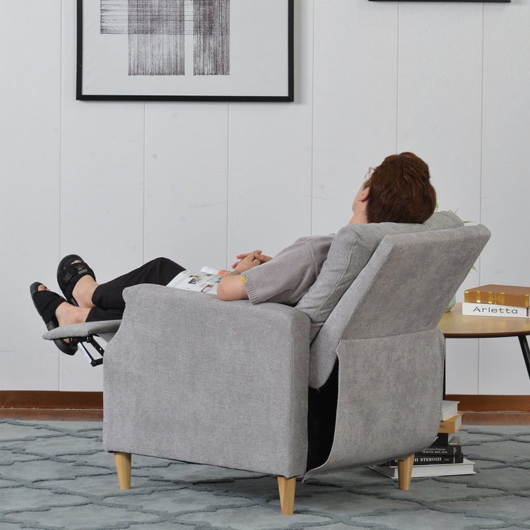 [JPN Warehouse] Household Living Room Single Sofa Reclining Chairs with Armrests & Retractable Footstool, Size: 92 x 66cm