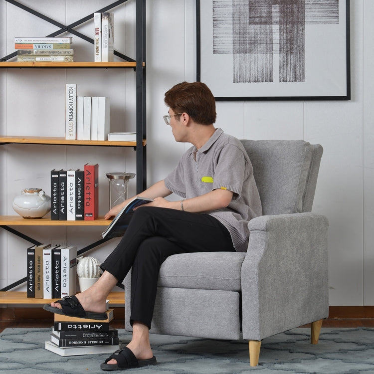 [JPN Warehouse] Household Living Room Single Sofa Reclining Chairs with Armrests & Retractable Footstool, Size: 92 x 66cm