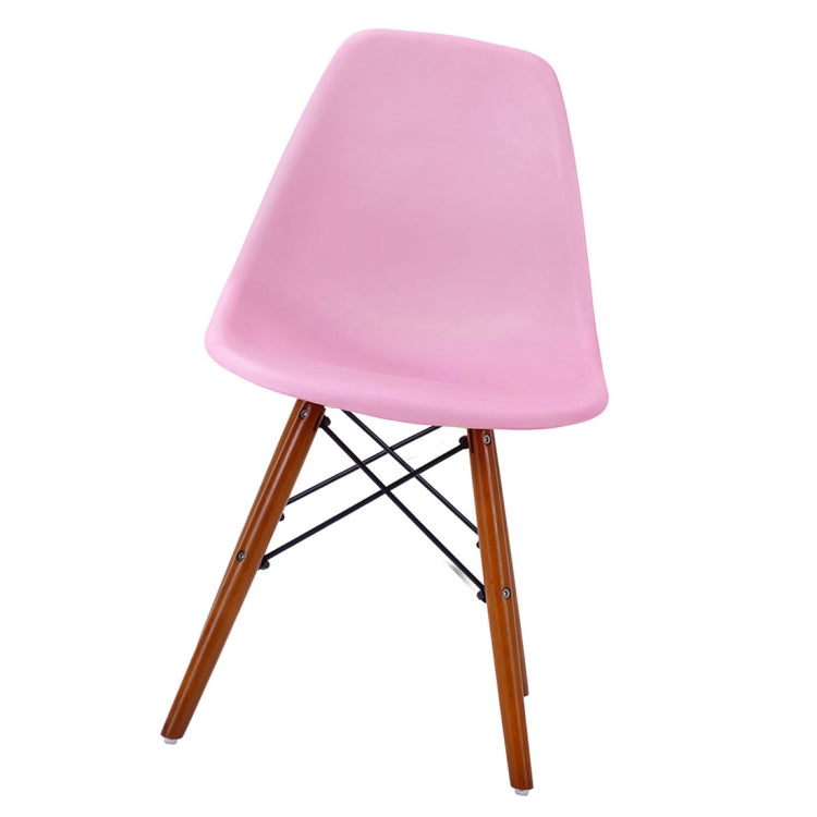 [JPN Warehouse] Shell-shaped Plastic Chairs Dining Chairs with Natural Wooden Feet, Size: 82.5 x 46 x 40cm (Pink + Brown)