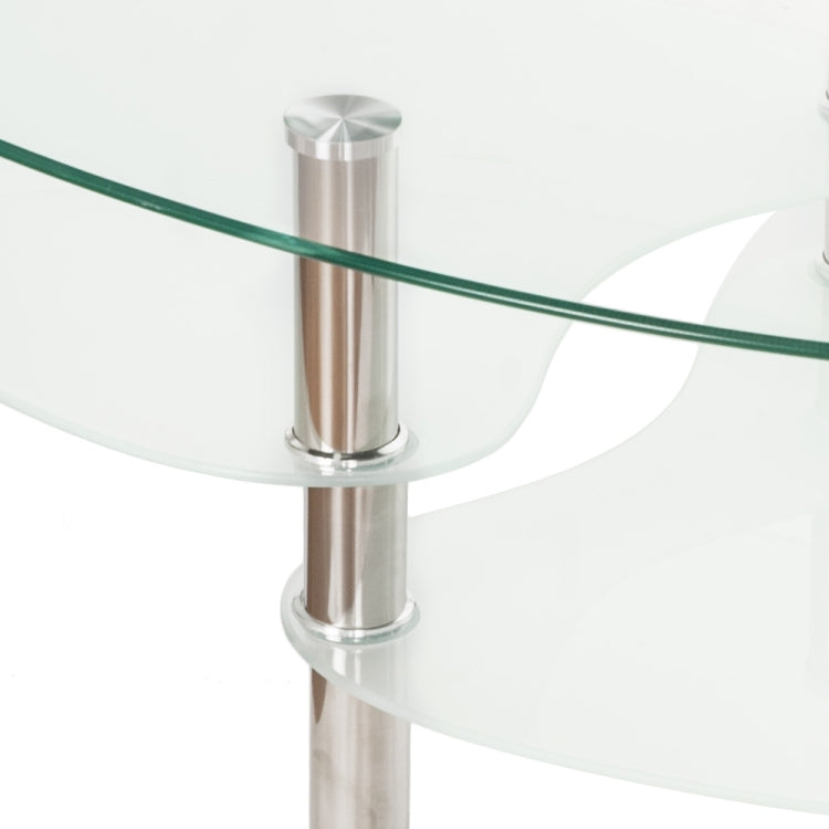 [JPN Warehouse] Oval Transparent Glass Table Low Table with Storage Function, Size: 80 x 48cm