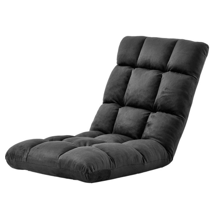 [JPN Warehouse] Lazy Sofa Chairs Tatami Compact Floor Chairs Flannel Seat, Size: 99 x 42 x 55cm (Black)