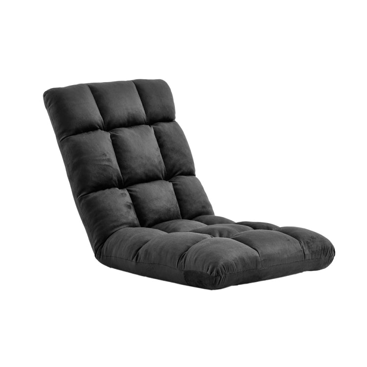 [JPN Warehouse] Lazy Sofa Chairs Tatami Compact Floor Chairs Flannel Seat, Size: 99 x 42 x 55cm (Black)