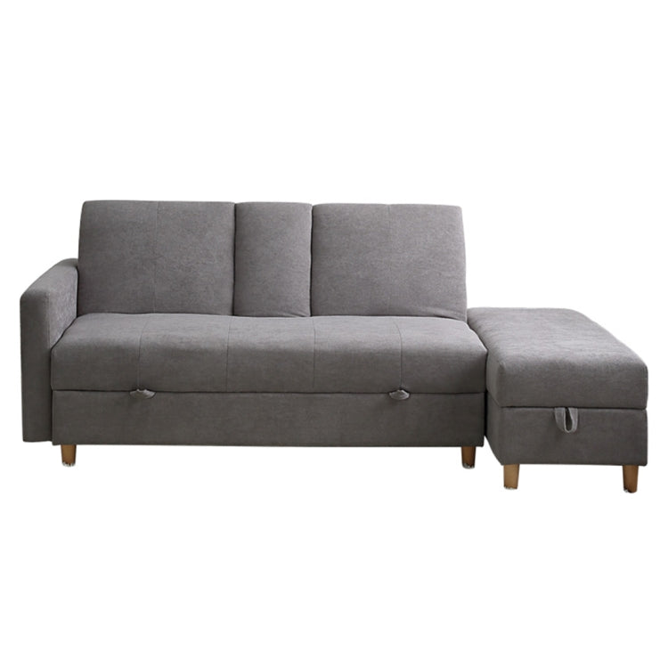 [JPN Warehouse] Three-seat Sofa Multifunctional Free Combination Sofa Bed with Beverage Holder & Drawer & Footstool, Size: 171 x 74cm(Grey)