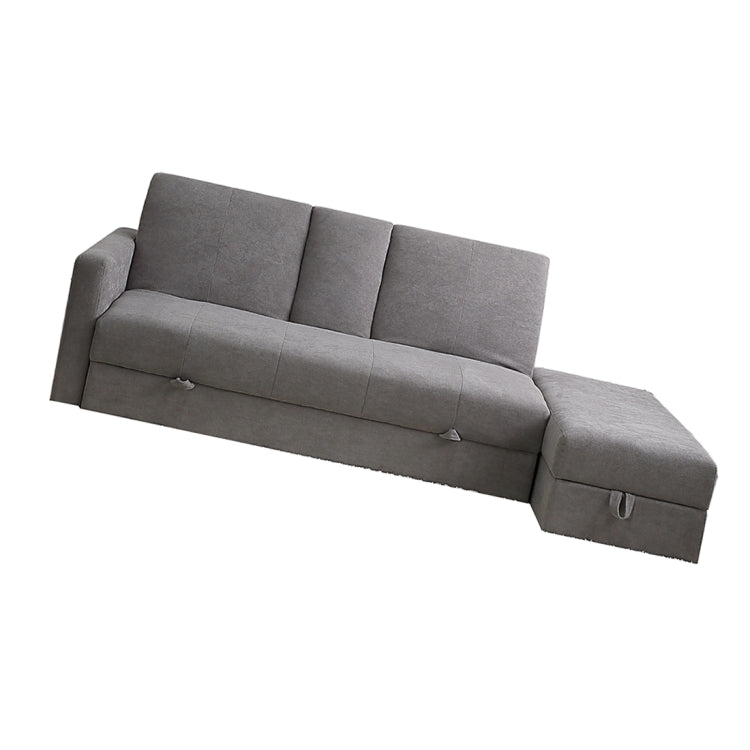 [JPN Warehouse] Three-seat Sofa Multifunctional Free Combination Sofa Bed with Beverage Holder & Drawer & Footstool, Size: 171 x 74cm(Grey)