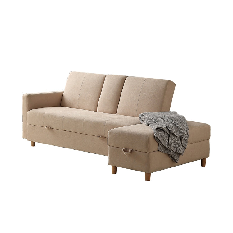 [JPN Warehouse] Three-seat Sofa Multifunctional Free Combination Sofa Bed with Beverage Holder & Drawer & Footstool, Size: 171 x 74cm(Grey)