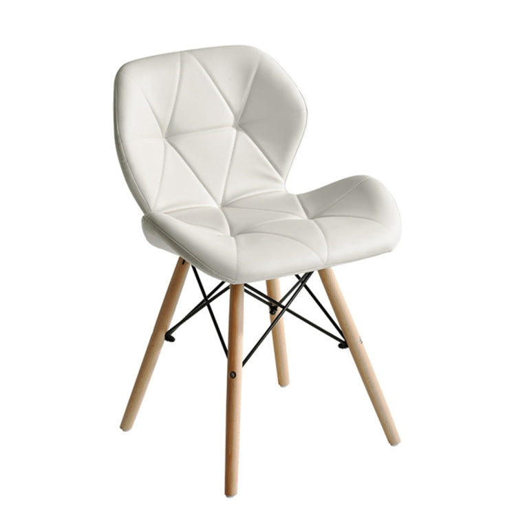 [JPN Warehouse] Shell-shape Triangle Pattern PU Leather Dining Chairs with Natural Wooden Feet, Size: 71 x 49 x 37.5cm