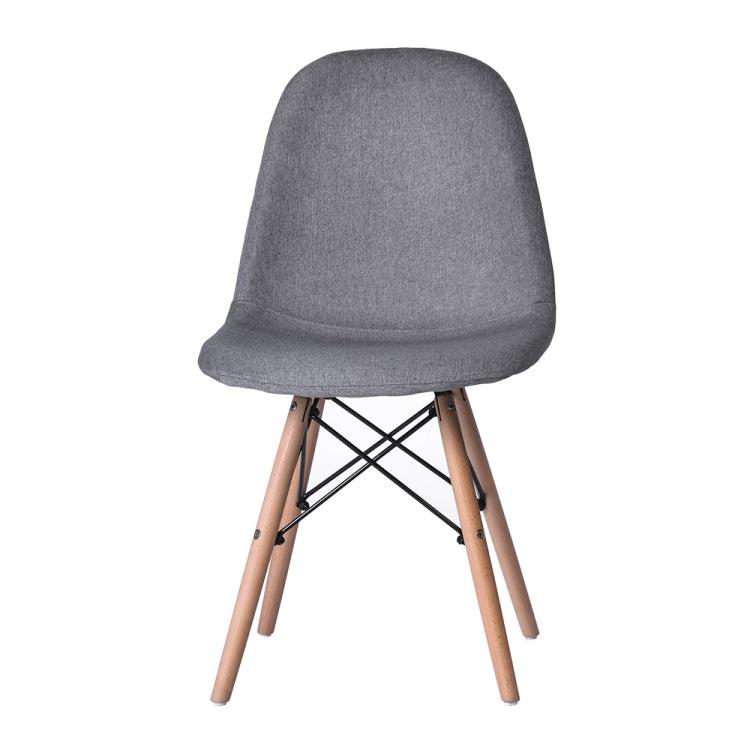[JPN Warehouse] Shell-shaped Fabric Dining Chairs with Natural Wooden Feet, Size: 81 x 54 x 41cm(Grey)