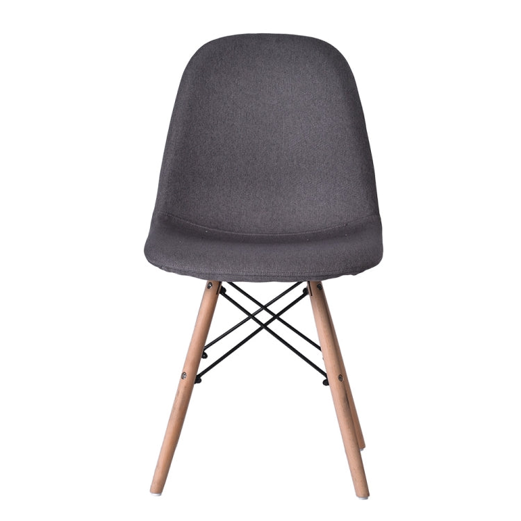 [JPN Warehouse] Shell-shaped Fabric Dining Chairs with Natural Wooden Feet, Size: 81 x 54 x 41cm(Dark Gray)