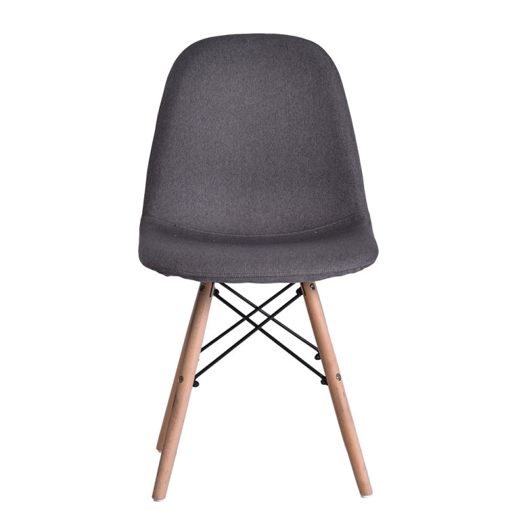 [JPN Warehouse] Shell-shaped Fabric Dining Chairs with Natural Wooden Feet, Size: 81 x 54 x 41cm(Dark Gray)