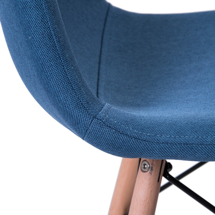 [JPN Warehouse] Shell-shaped Fabric Dining Chairs with Natural Wooden Feet, Size: 81 x 54 x 41cm (Navy Blue)