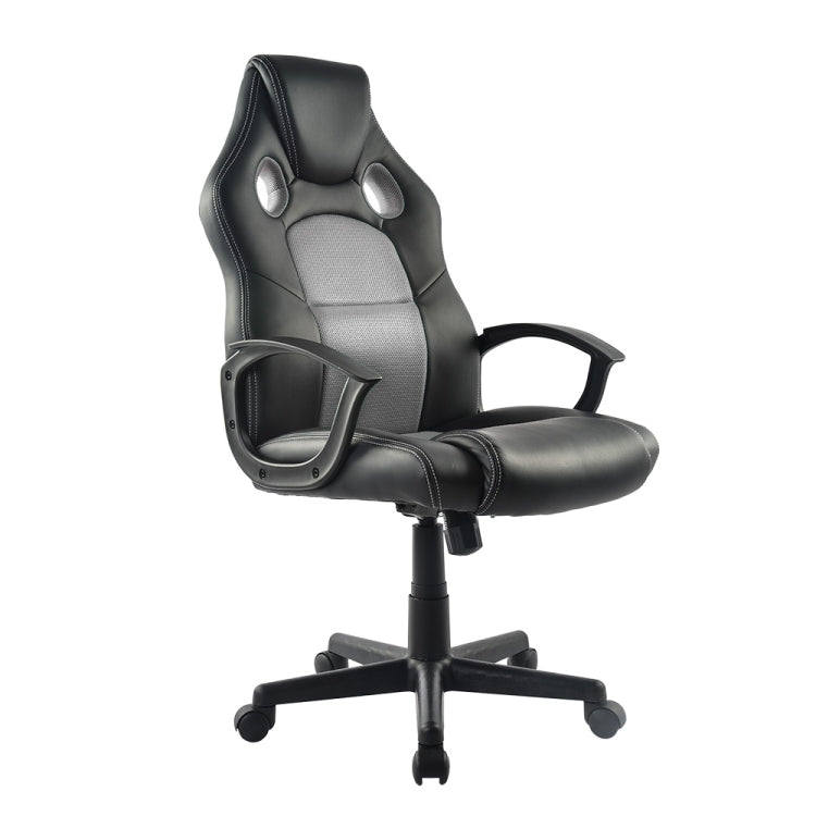 [JPN Warehouse] Swivel Lift Chairs Reclining Leisure PU Leather Office Chairs Game Chairs with Armrests & Casters, Size: 62 x 51cm, Height Range: 107-115cm (Grey)