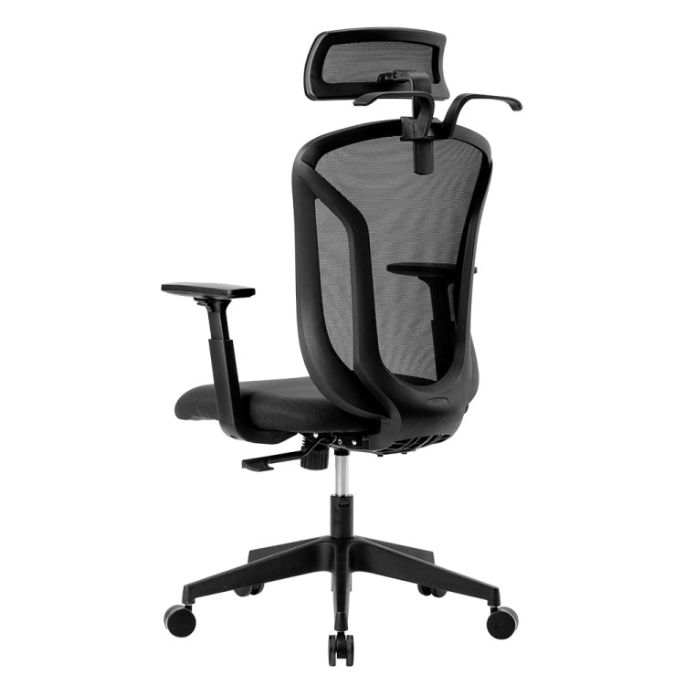 [JPN Warehouse] Angle Adjustable Mesh Back Office Chair Rotatable Lift Chair with Clothes Stand & Armrest & Headrest, Seat Size: 51 x 50cm, Height Range: 123.5-133.5cm(Black)