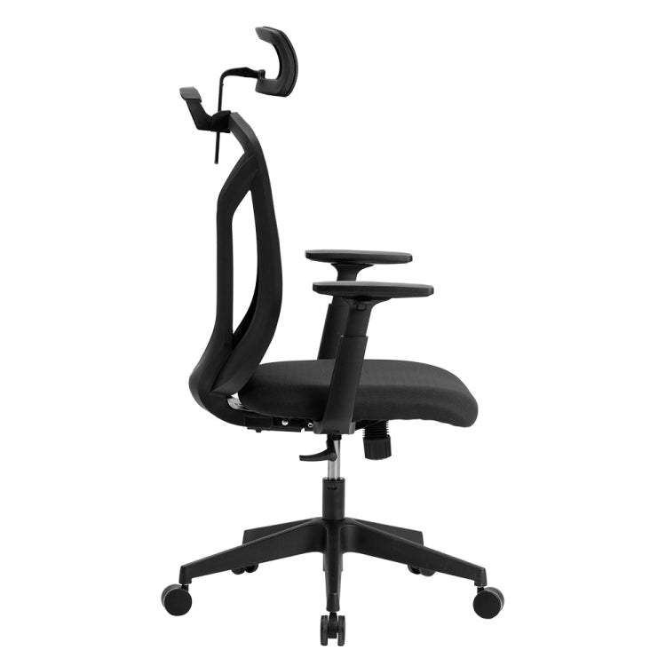 [JPN Warehouse] Angle Adjustable Mesh Back Office Chair Rotatable Lift Chair with Clothes Stand & Armrest & Headrest, Seat Size: 51 x 50cm, Height Range: 123.5-133.5cm(Black)