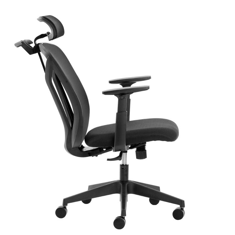 [JPN Warehouse] Angle Adjustable Mesh Back Office Chair Rotatable Lift Chair with Clothes Stand & Armrest & Headrest, Seat Size: 51 x 50cm, Height Range: 123.5-133.5cm(Black)