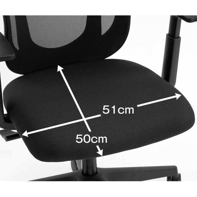 [JPN Warehouse] Angle Adjustable Mesh Back Office Chair Rotatable Lift Chair with Clothes Stand & Armrest & Headrest, Seat Size: 51 x 50cm, Height Range: 123.5-133.5cm(Black)