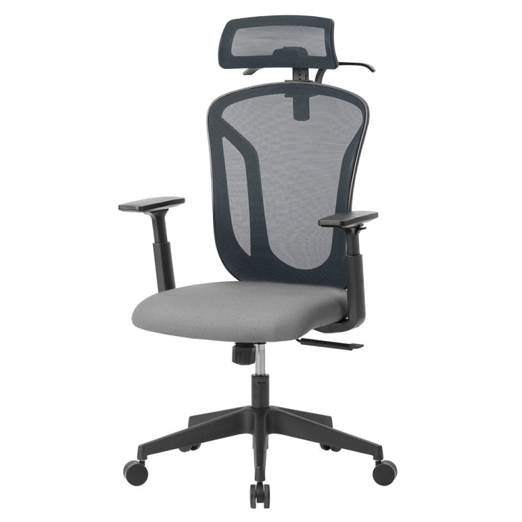 [JPN Warehouse] Angle Adjustable Mesh Back Office Chair Rotatable Lift Chair with Clothes Stand & Armrest & Headrest, Seat Size: 51 x 50cm, Height Range: 123.5-133.5cm(Grey)
