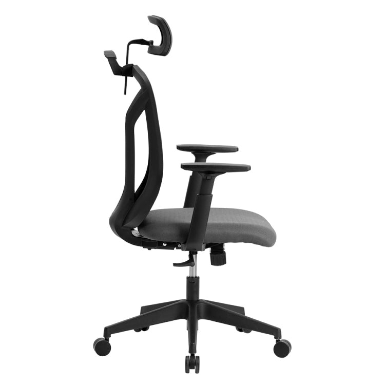 [JPN Warehouse] Angle Adjustable Mesh Back Office Chair Rotatable Lift Chair with Clothes Stand & Armrest & Headrest, Seat Size: 51 x 50cm, Height Range: 123.5-133.5cm(Grey)