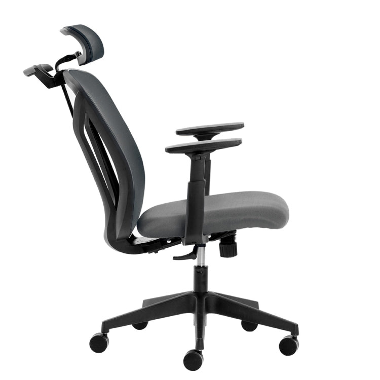 [JPN Warehouse] Angle Adjustable Mesh Back Office Chair Rotatable Lift Chair with Clothes Stand & Armrest & Headrest, Seat Size: 51 x 50cm, Height Range: 123.5-133.5cm(Grey)