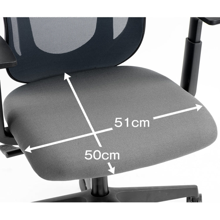 [JPN Warehouse] Angle Adjustable Mesh Back Office Chair Rotatable Lift Chair with Clothes Stand & Armrest & Headrest, Seat Size: 51 x 50cm, Height Range: 123.5-133.5cm(Grey)